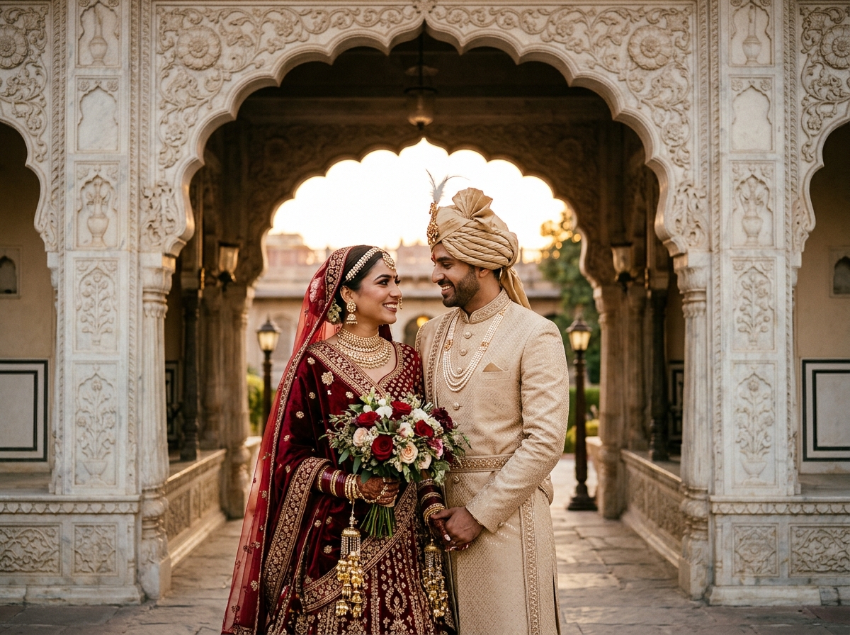 ALMAS Royal Bride and Groom Palace Portrait